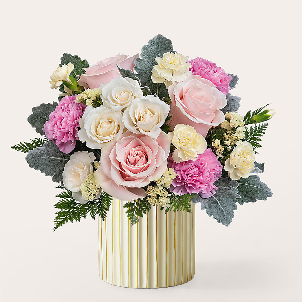 Blissful Moments Bouquet with Ivory Vase – ANTOSZYK'S GARDEN CENTER & FLORIST SHOP, Butler PA