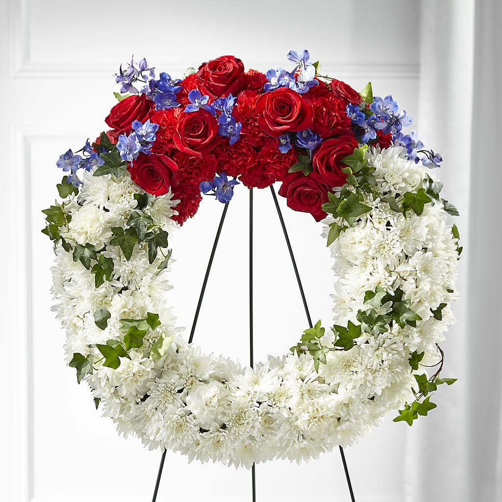 Patriotic Passion Wreath – ANTOSZYK'S GARDEN CENTER & FLORIST SHOP, Butler PA