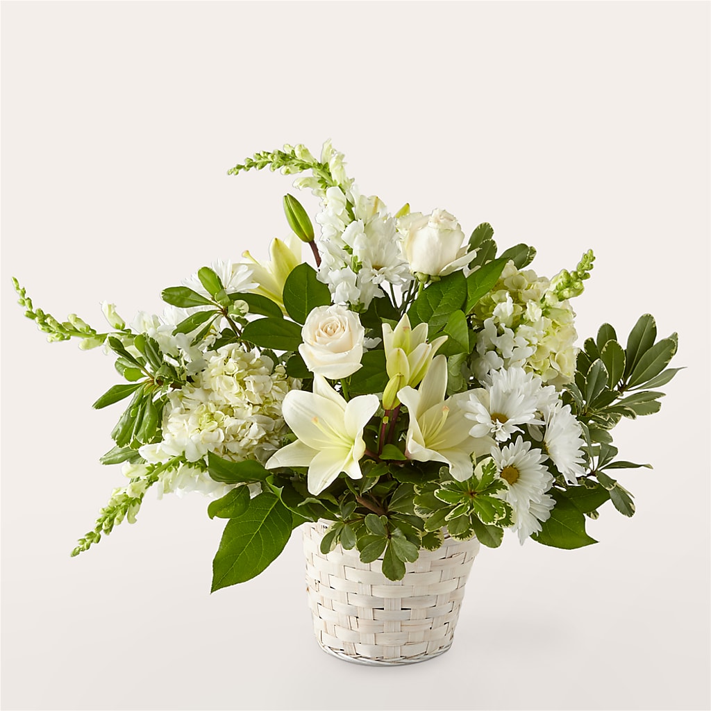 Ivory Elegance Floral Basket – ANTOSZYK'S GARDEN CENTER & FLORIST SHOP, Butler PA