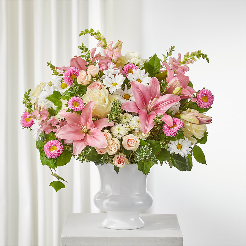 Empathetic Blooms Urn Arrangement – ANTOSZYK'S GARDEN CENTER & FLORIST SHOP, Butler PA