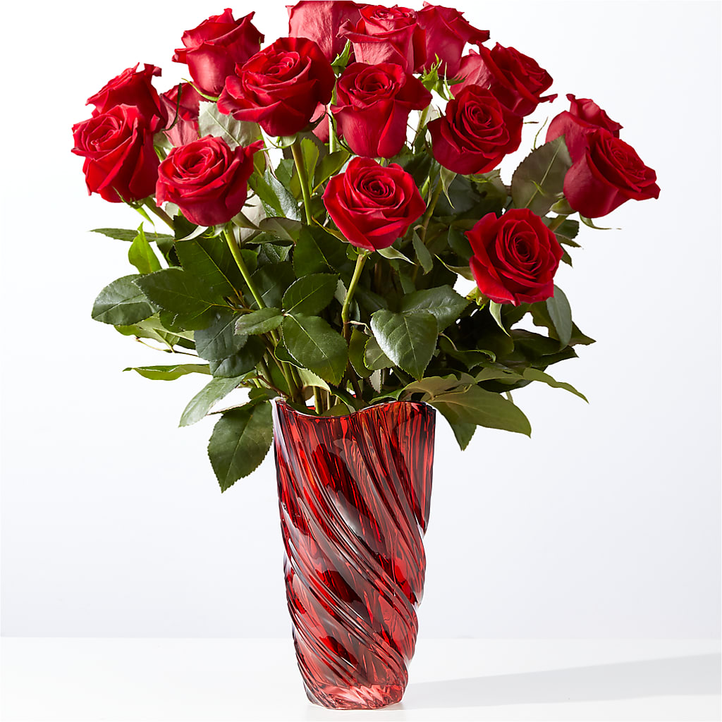 Classic Love Red Rose Bouquet with Luxe Swirl Vase – ANTOSZYK'S GARDEN CENTER & FLORIST SHOP, Butler PA
