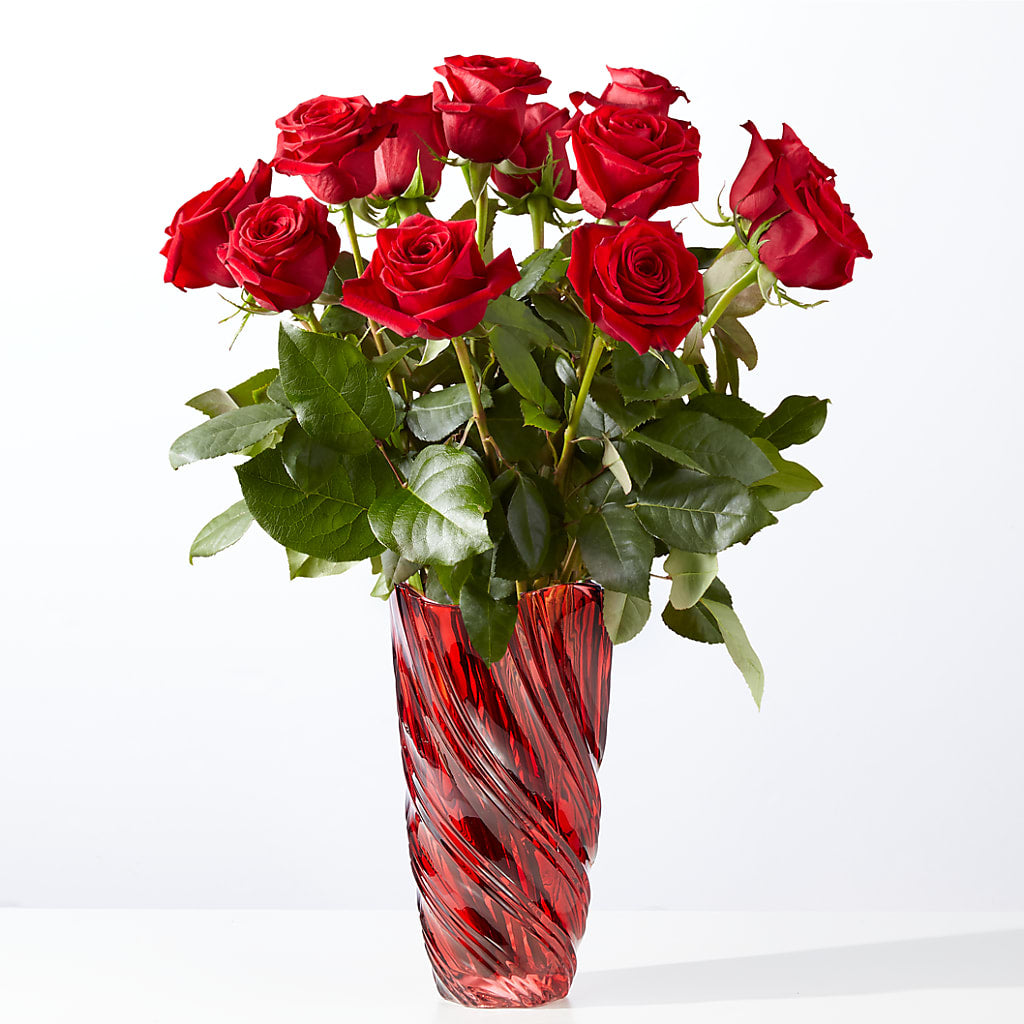 Classic Love Red Rose Bouquet with Luxe Swirl Vase – ANTOSZYK'S GARDEN CENTER & FLORIST SHOP, Butler PA
