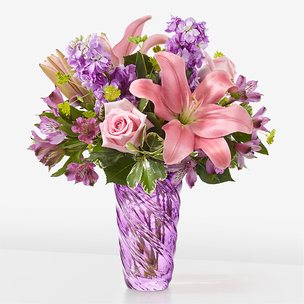 Precious Petals Bouquet with Luxe Swirl Vase – ANTOSZYK'S GARDEN CENTER & FLORIST SHOP, Butler PA