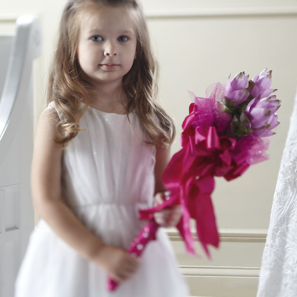 Sparkle Pink Flower Girl Bouquet – ANTOSZYK'S GARDEN CENTER & FLORIST SHOP, Butler PA