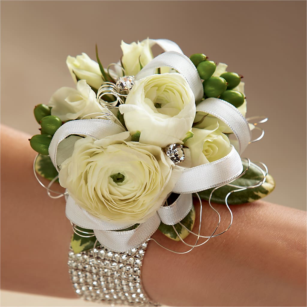 White Wedding Corsage – ANTOSZYK'S GARDEN CENTER & FLORIST SHOP, Butler PA