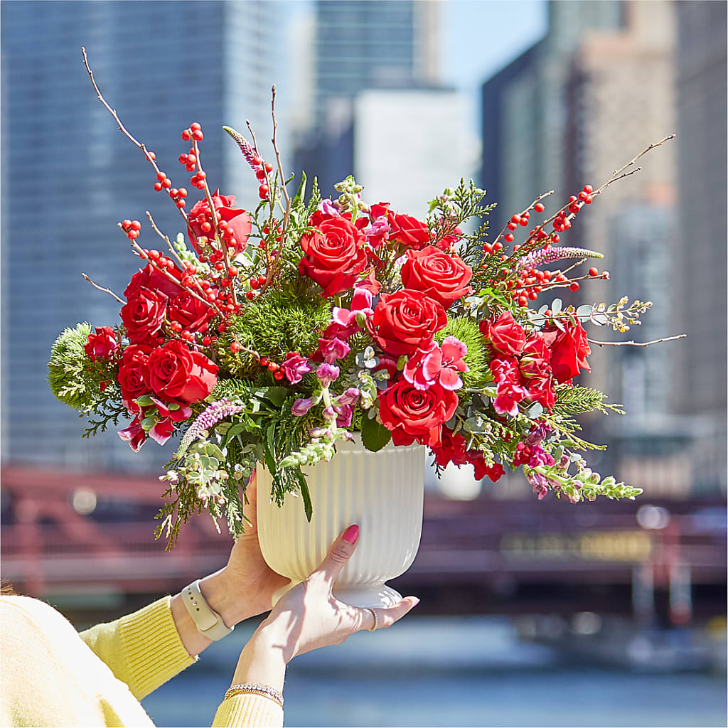 Big Red Bow Bouquet – ANTOSZYK'S GARDEN CENTER & FLORIST SHOP, Butler PA