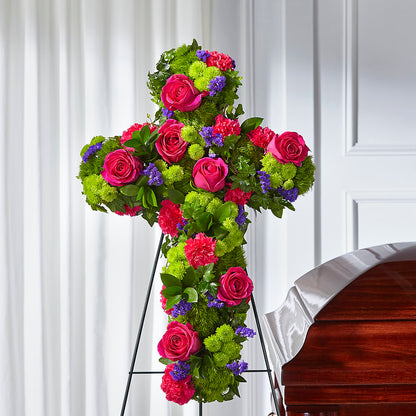 Tribute Rose Floral Cross – ANTOSZYK'S GARDEN CENTER & FLORIST SHOP, Butler PA