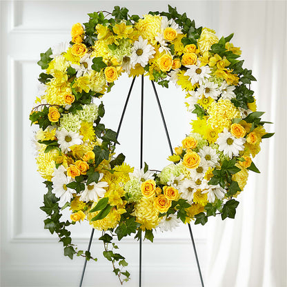 Golden Remembrance Wreath – ANTOSZYK'S GARDEN CENTER & FLORIST SHOP, Butler PA