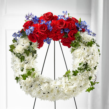 Patriotic Passion Wreath – ANTOSZYK'S GARDEN CENTER & FLORIST SHOP, Butler PA