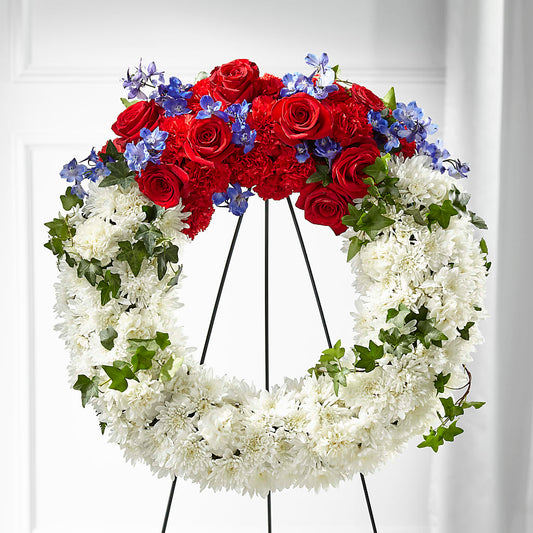 Patriotic Passion Wreath – ANTOSZYK'S GARDEN CENTER & FLORIST SHOP, Butler PA