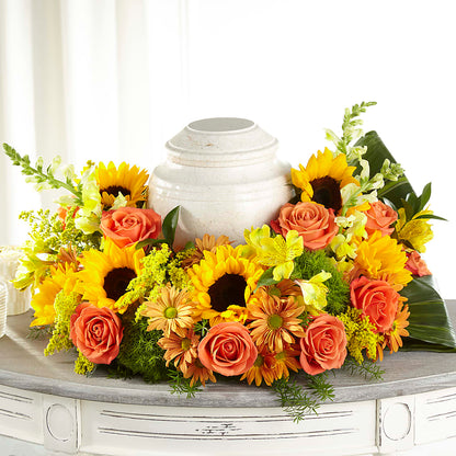Faithful Sunflower Cremation Adornment – ANTOSZYK'S GARDEN CENTER & FLORIST SHOP, Butler PA