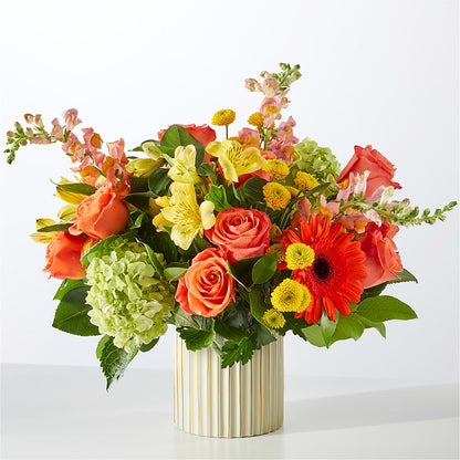 Autumn Sunshine Bouquet with Ivory Vase – ANTOSZYK'S GARDEN CENTER & FLORIST SHOP, Butler PA
