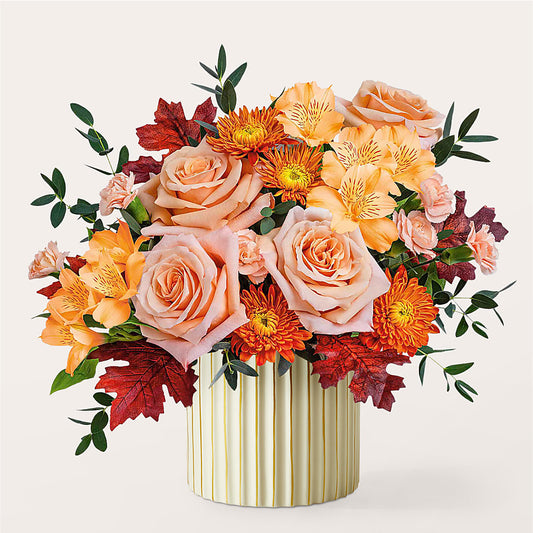 Spiced Latte Bouquet with Ivory Vase – ANTOSZYK'S GARDEN CENTER & FLORIST SHOP, Butler PA