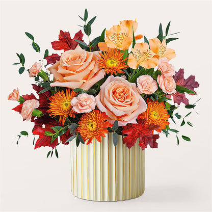 Spiced Latte Bouquet with Ivory Vase – ANTOSZYK'S GARDEN CENTER & FLORIST SHOP, Butler PA