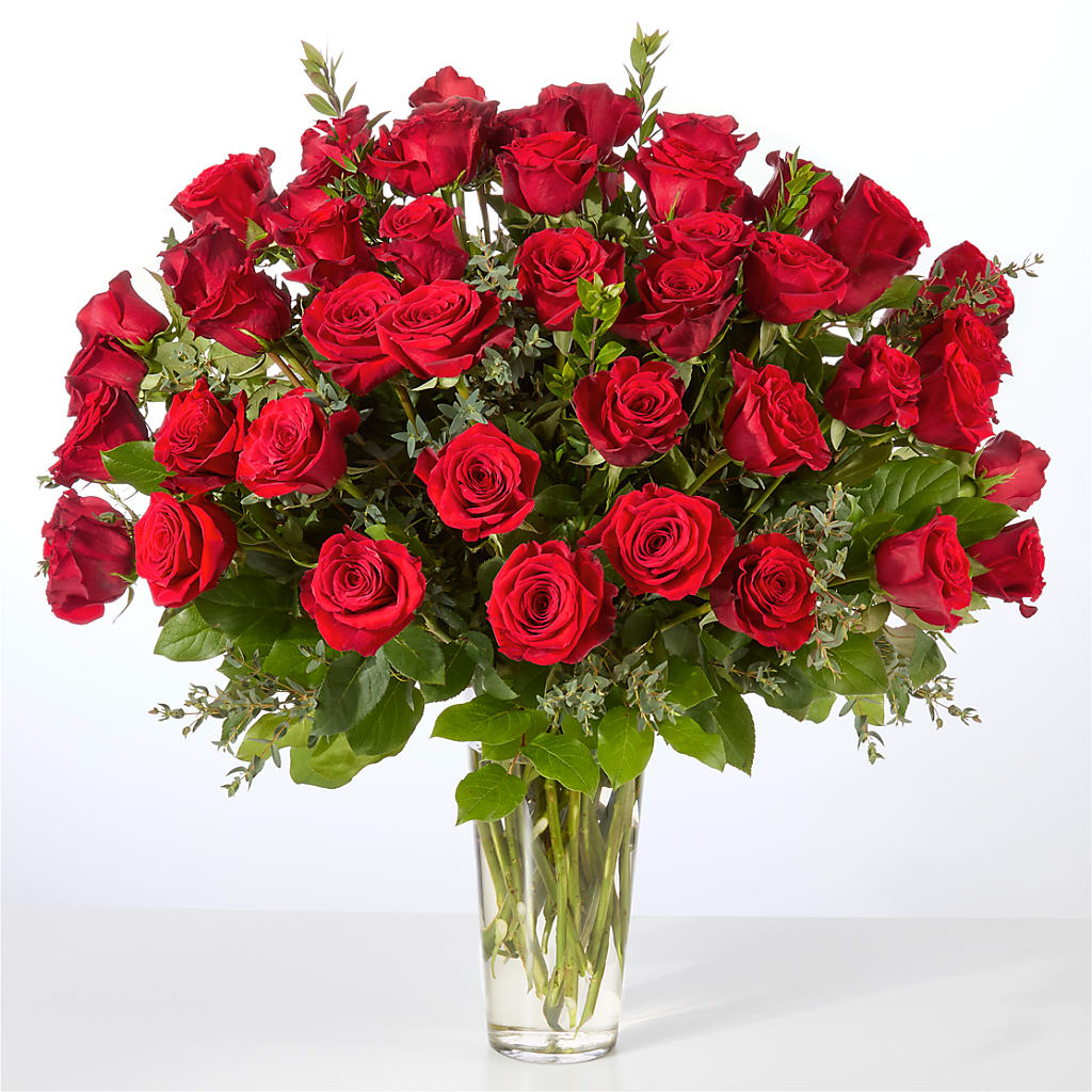 Forever Yours Fifty Stem Red Rose Bouquet – ANTOSZYK'S GARDEN CENTER & FLORIST SHOP, Butler PA