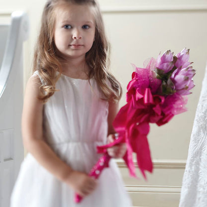 Sparkle Pink Flower Girl Bouquet – ANTOSZYK'S GARDEN CENTER & FLORIST SHOP, Butler PA
